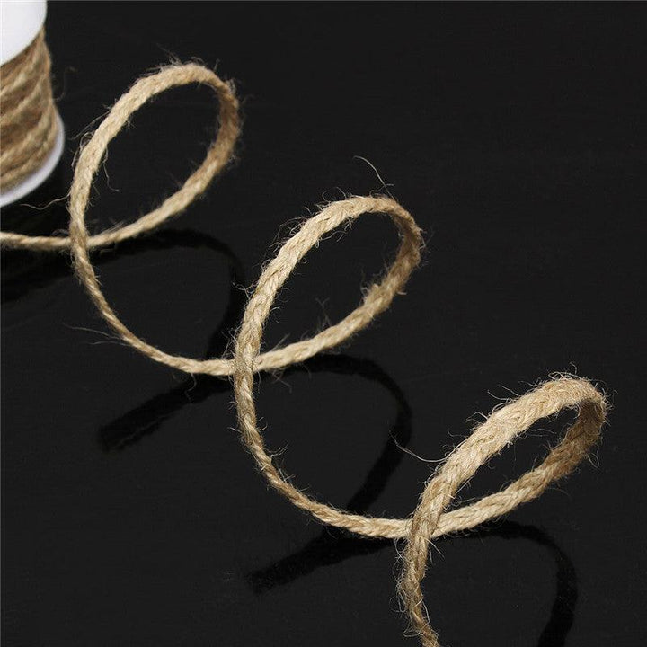 5M Natural Hessian Rope Burlap Ribbon DIY Craft Vintage Wedding Party Home Decor - MRSLM