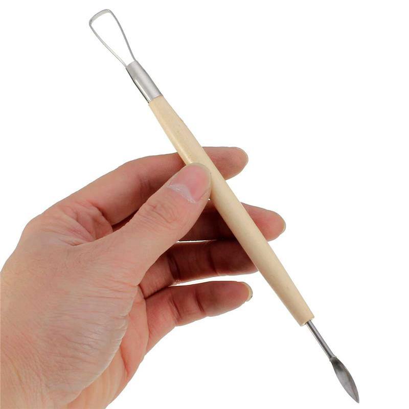 11Pcs Clay Sculpting Set Wax Carving Pottery Tools Shapers Polymer Modeling Wood Handle Set - MRSLM