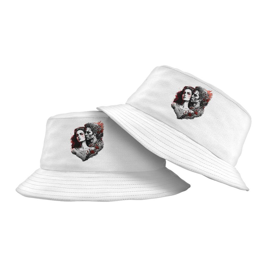 Rose Print Bucket Hat - Graphic Hat - Love Print Bucket Hat - MRSLM