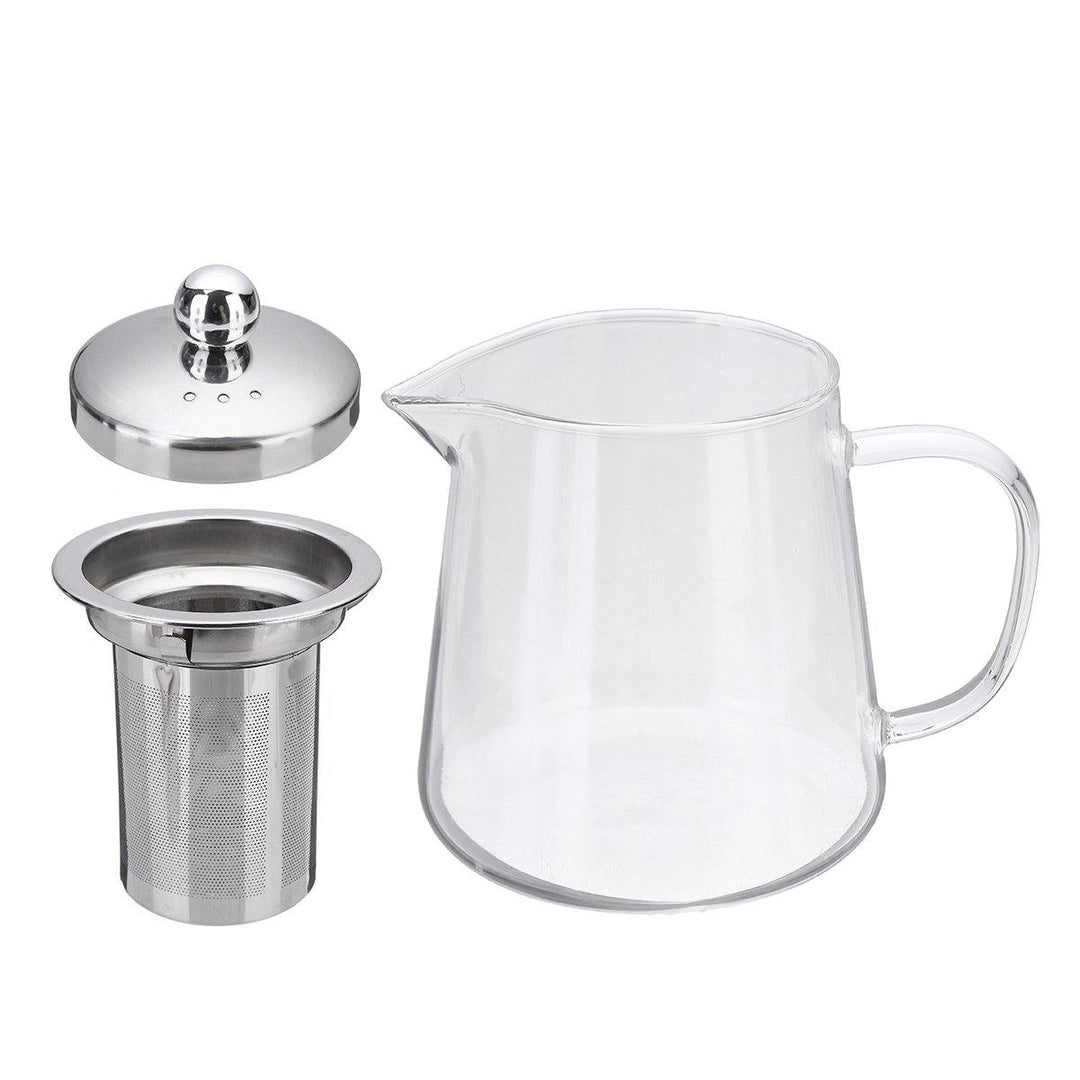 Glass Teapot Heat Resistant Clear Jug With Infuser Coffee Tea Pot 450/550/750ML - MRSLM