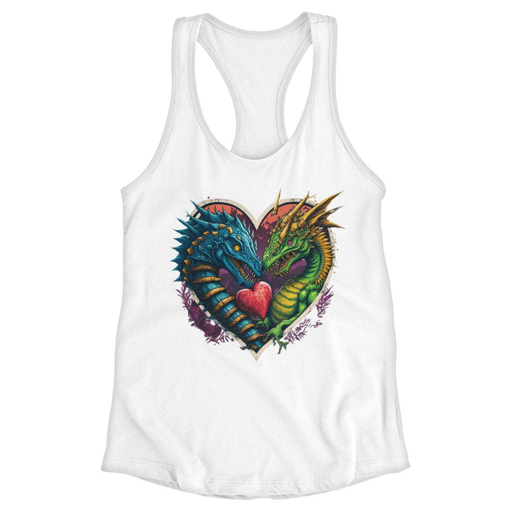 Animal Themed Racerback Tank - Dinosaur Graphic Tank - Colorful Workout Tank - MRSLM