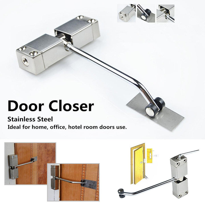 Stainless Steel Adjustable SurfacE Mounted Automatic Spring Closing Door Closer - MRSLM