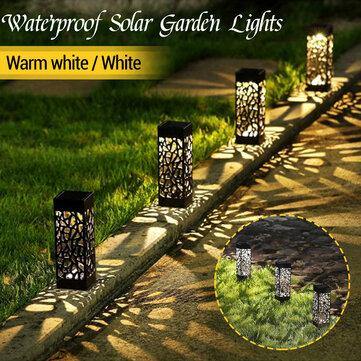 Solar Powered Outdoor LED Lawn Light Waterproof Hollow Garden Lamp Yard Path Decor - MRSLM