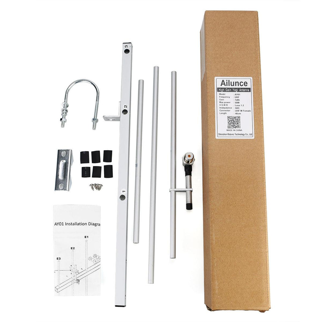 High Gain HD1 Ailunce Aluminum Alloy UHF Yagi Radio Antenna+UHF Female Connector - MRSLM