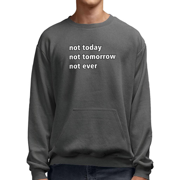 Not Today Sweatshirt with Pocket - Funny Crewneck Sweatshirt - Sarcastic Sweatshirt - MRSLM