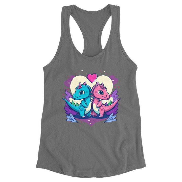 Dinosaur Print Racerback Tank - Love Graphic Tank - Colorful Workout Tank - MRSLM