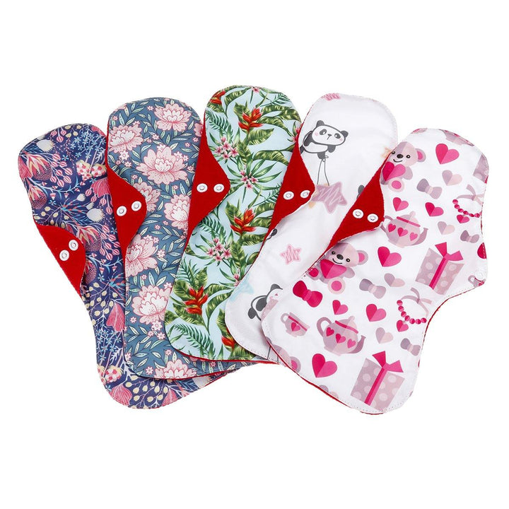 6 Pcs Reusable Organic Bamboo Charcoal Heavy Flow Menstrual Sanitary Pads Set - MRSLM