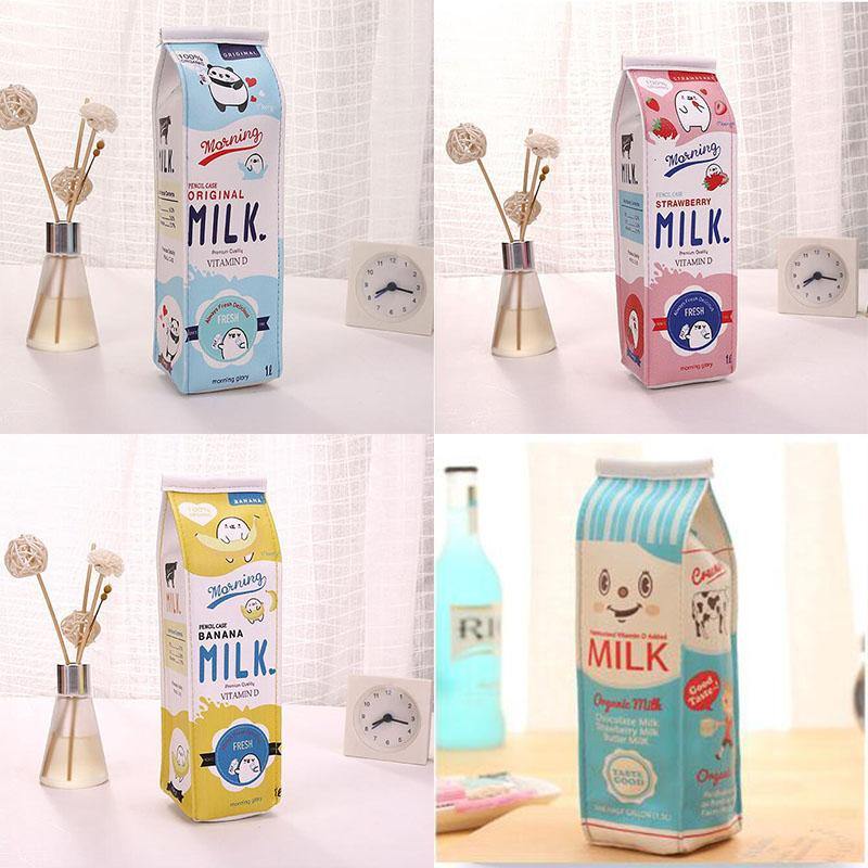 WAM PC-03 Milk Bottle Pencil Case PU Pen Storage Bag Pouch Office School Stationery Supplies - MRSLM