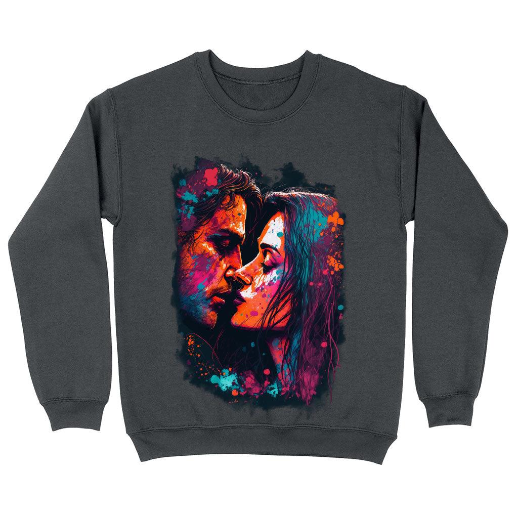 Paint Sweatshirt - Kiss Art Crewneck Sweatshirt - Colorful Sweatshirt - MRSLM