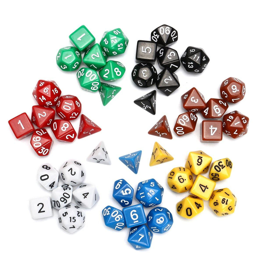 7 Set 49Pcs Polyhedral TRPG Game Dungeons And Dragons Dice DnD RPG With Bag - MRSLM