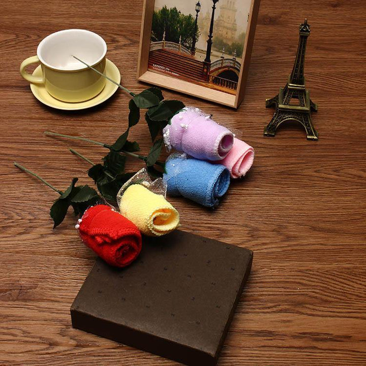 20x20cm Mircrofibre Rose Flower Water Absorbtion Towel Festival Valentine Birthday Wedding Gifts - MRSLM