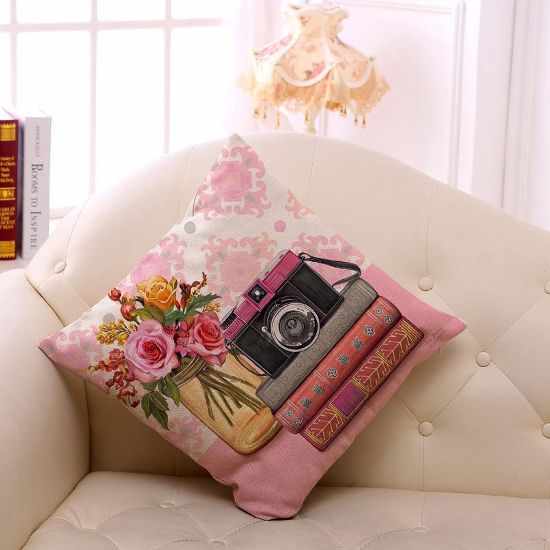 Retro Style Decoration Cushion Ccover Square Cotton Linen Pillow Case - MRSLM